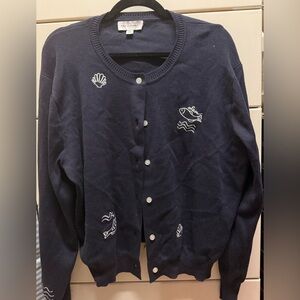 Free Assembly Fish and Shell Cardigan Size 2XL